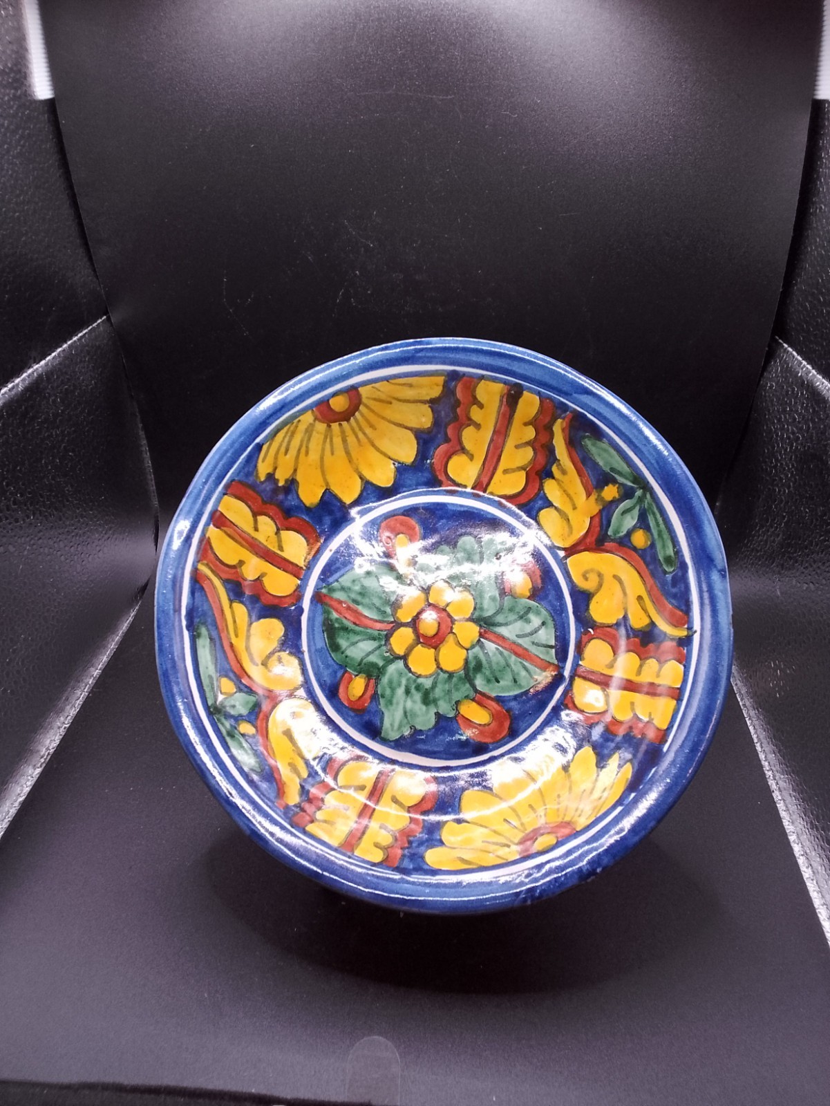 VTG Mexican Talavera Hand Painted Pottery Folk Art Bowl Decor, 7.5 VTG Mexican Talavera Hand Painted Pottery Folk Art Bowl Decor, 7.5