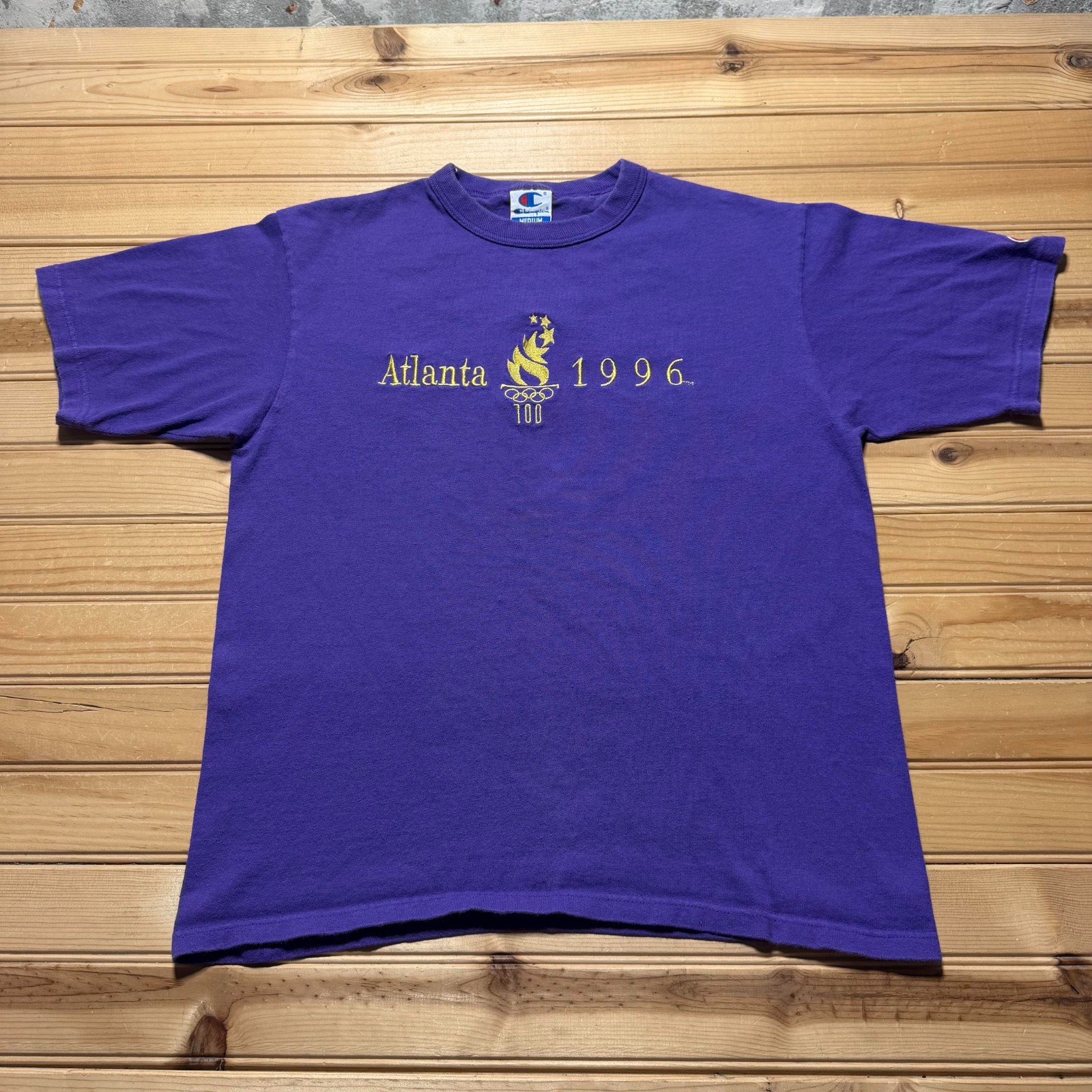 Vintage 1996 Atlanta Olympics Games Athletic Sports Embroidered T-Shirt - Medium