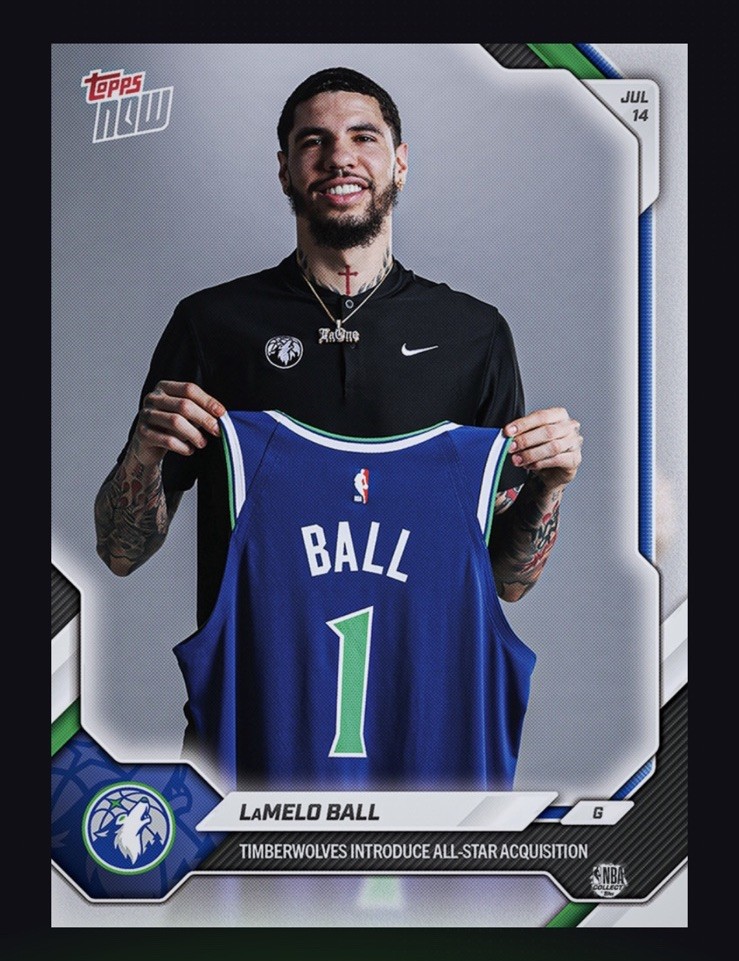 2025-26 Topps NBA NOW- Timberwolves Introduce LAMELO BALL (TOPPS NBA DigitaICard