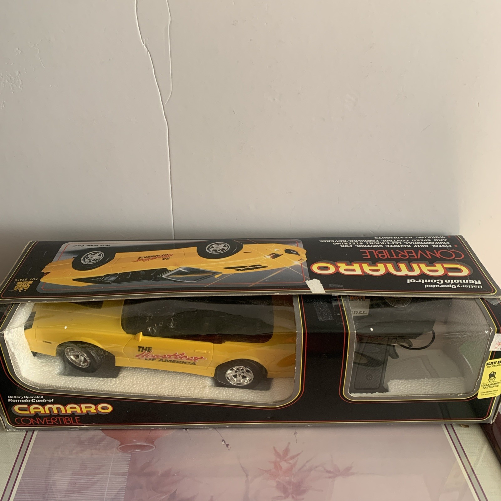 Vintage 1980 Camero Convertible Wired Remote Control Car, Toy State, Works