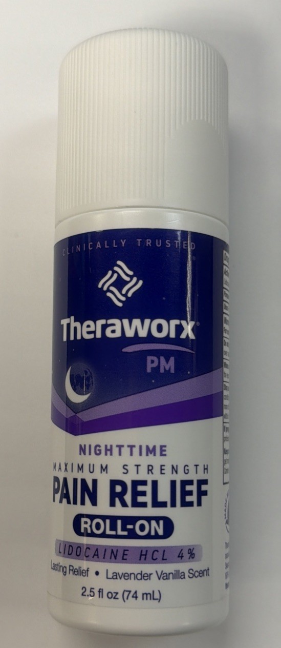 Theraworx PM Nighttime Maximum Strength Pain Relief Roll-On 2.5 oz New Theraworx PM Nighttime Maximum Strength Pain Relief Roll-On 2.5 oz New