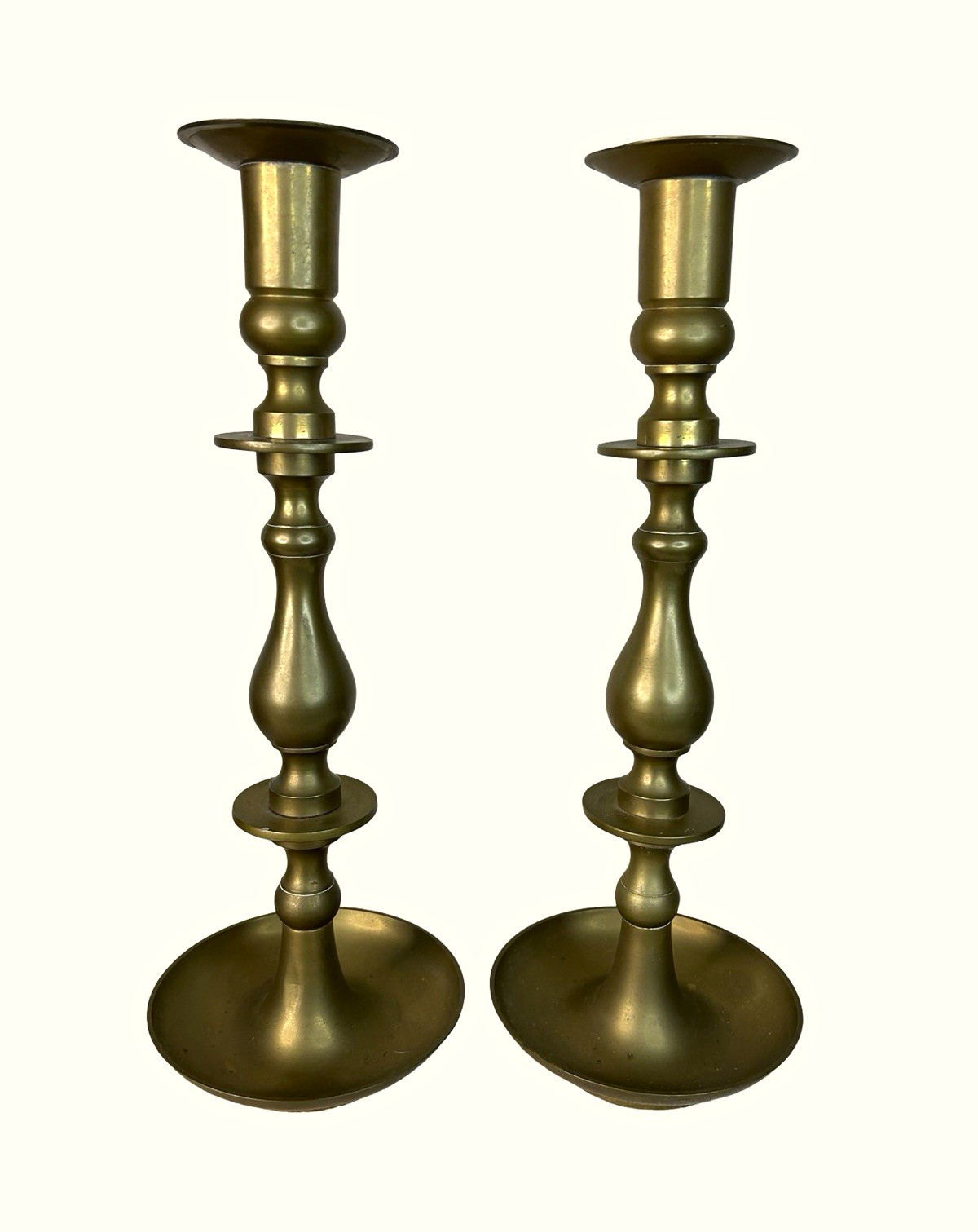 Vintage Pair of Large Brass Candleholders 15.5 Vintage Pair of Large Brass Candleholders 15.5