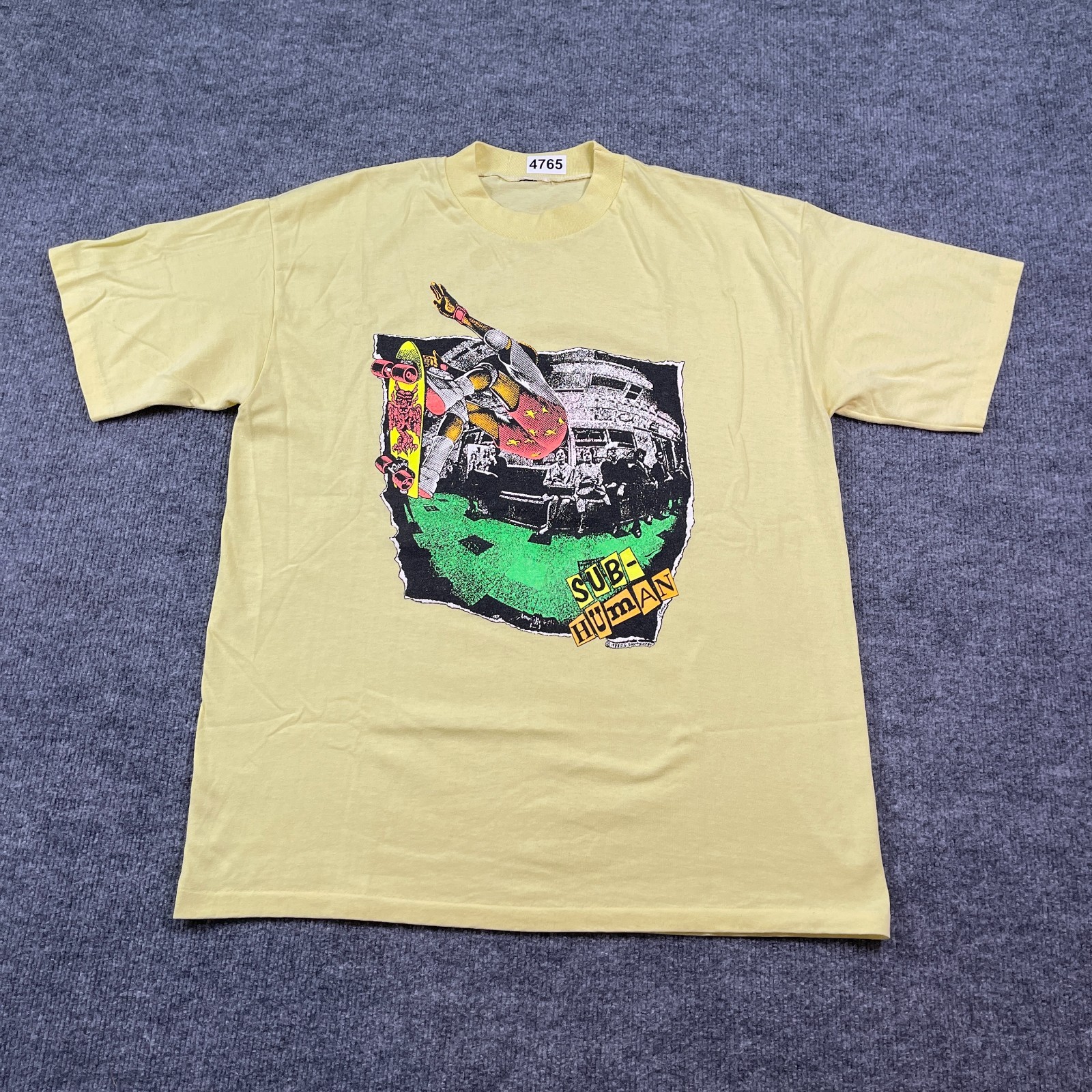 Vintage 1988 Sub-Human DG Sportswear Skater Shirt Large 22x28 Skateboarding