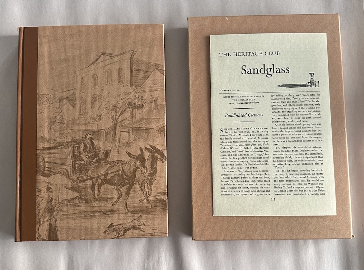HERITAGE PRESS 1974 Pudd’nhead Wilson By Mark Twain Sandglass HC w/ Slipcase VTG