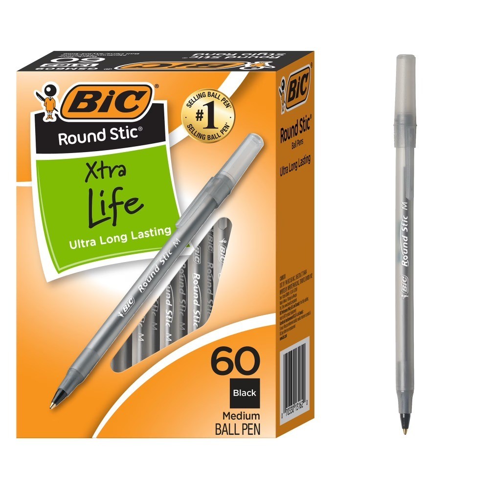 Ballpoint Pens, Medium Point 1.0 mm, Black Ink, 60 Pack, Smooth Writing, Long Ballpoint Pens, Medium Point 1.0 mm, Black Ink, 60 Pack, Smooth Writing, Long