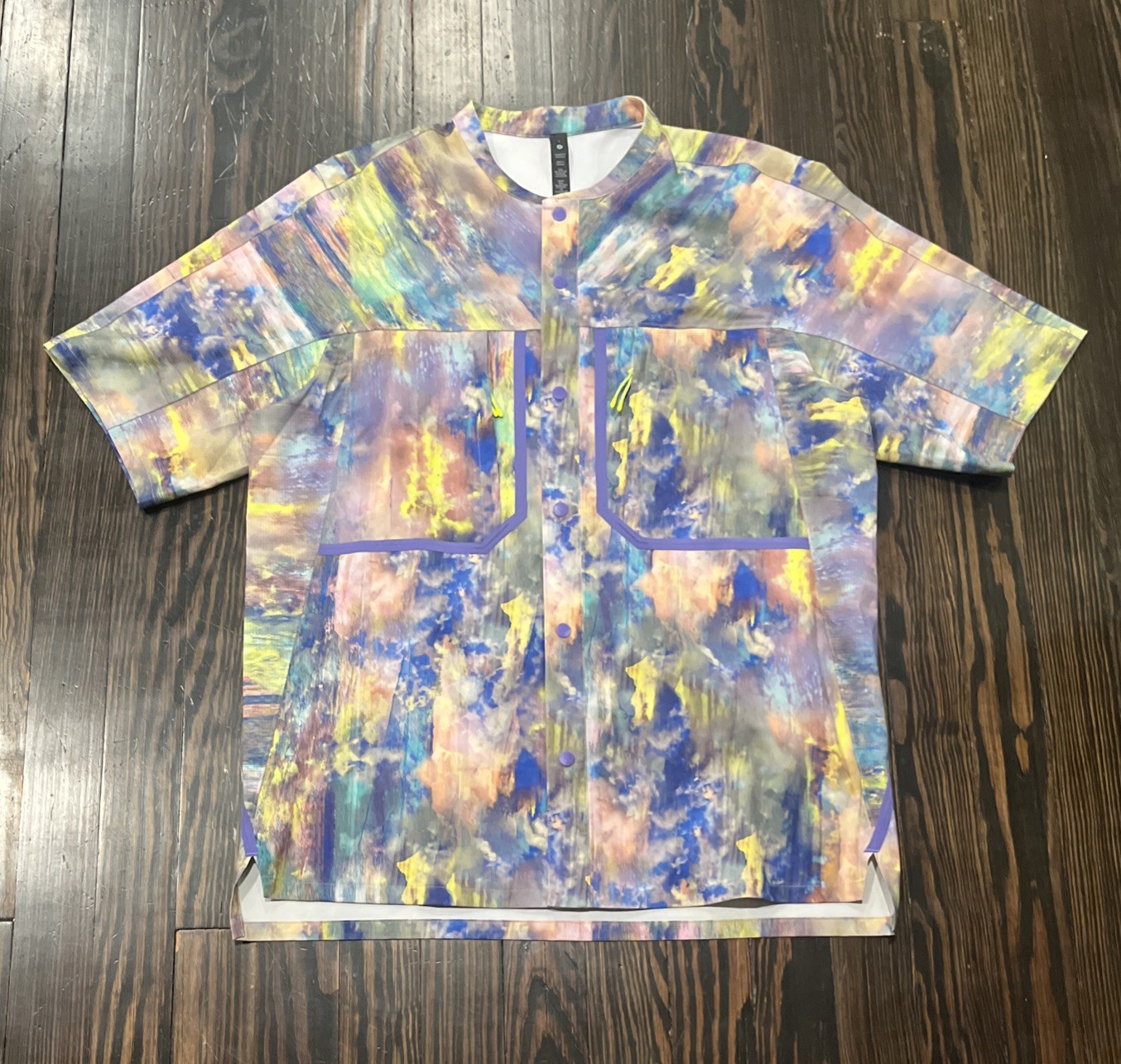 Lululemon Water Repellent Hiking Shirt Men’s Small Purple Yellow Blue Poly NWOT Lululemon Water Repellent Hiking Shirt Men’s Small Purple Yellow Blue Poly NWOT