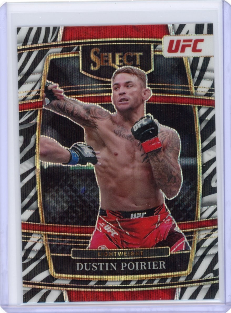 2022 Panini Select UFC Dustin Poirier #75 Concourse Zebra Prizm SP The Diamond 2022 Panini Select UFC Dustin Poirier #75 Concourse Zebra Prizm SP The Diamond