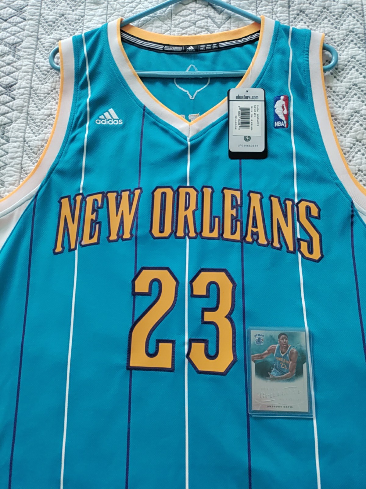 Anthony Davis New Orleans Hornets Adidas Rookie Jersey W/Panini Rookie Card Anthony Davis New Orleans Hornets Adidas Rookie Jersey W/Panini Rookie Card