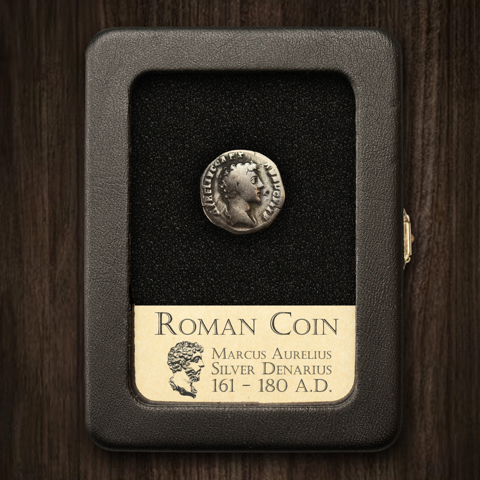RARE Roman Silver Denarius Coin - Marcus Aurelius  - With Display Case