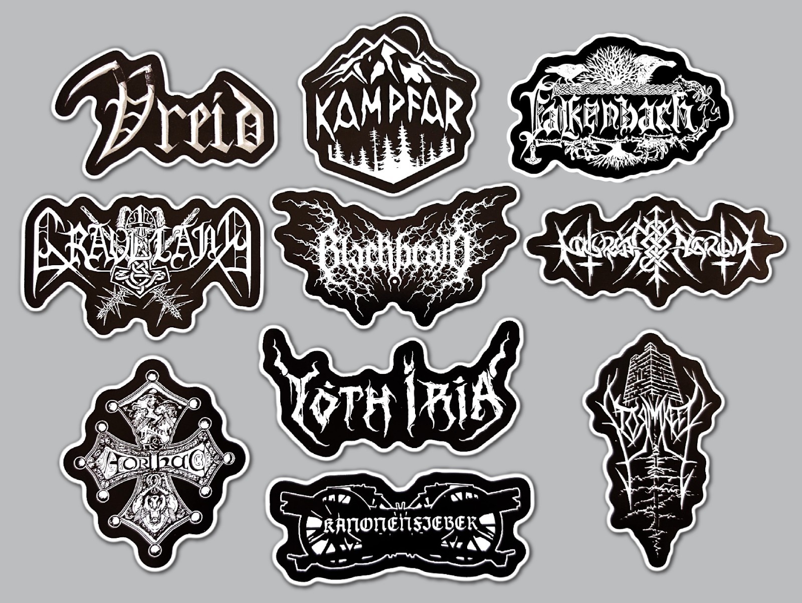 Black Metal Sticker Pack (QTY 10) SET 9 vreid kanonenfieber stormkeep darkthrone