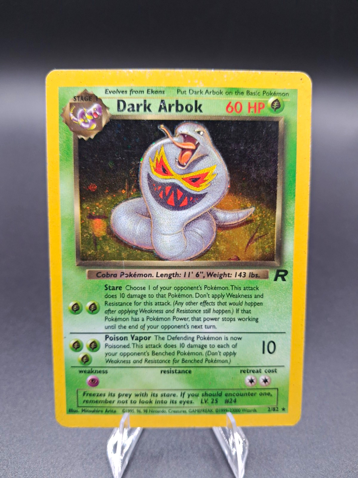 Dark Arbok 2/82 Holo Rare Team Rocket Unlimited English 60 HP