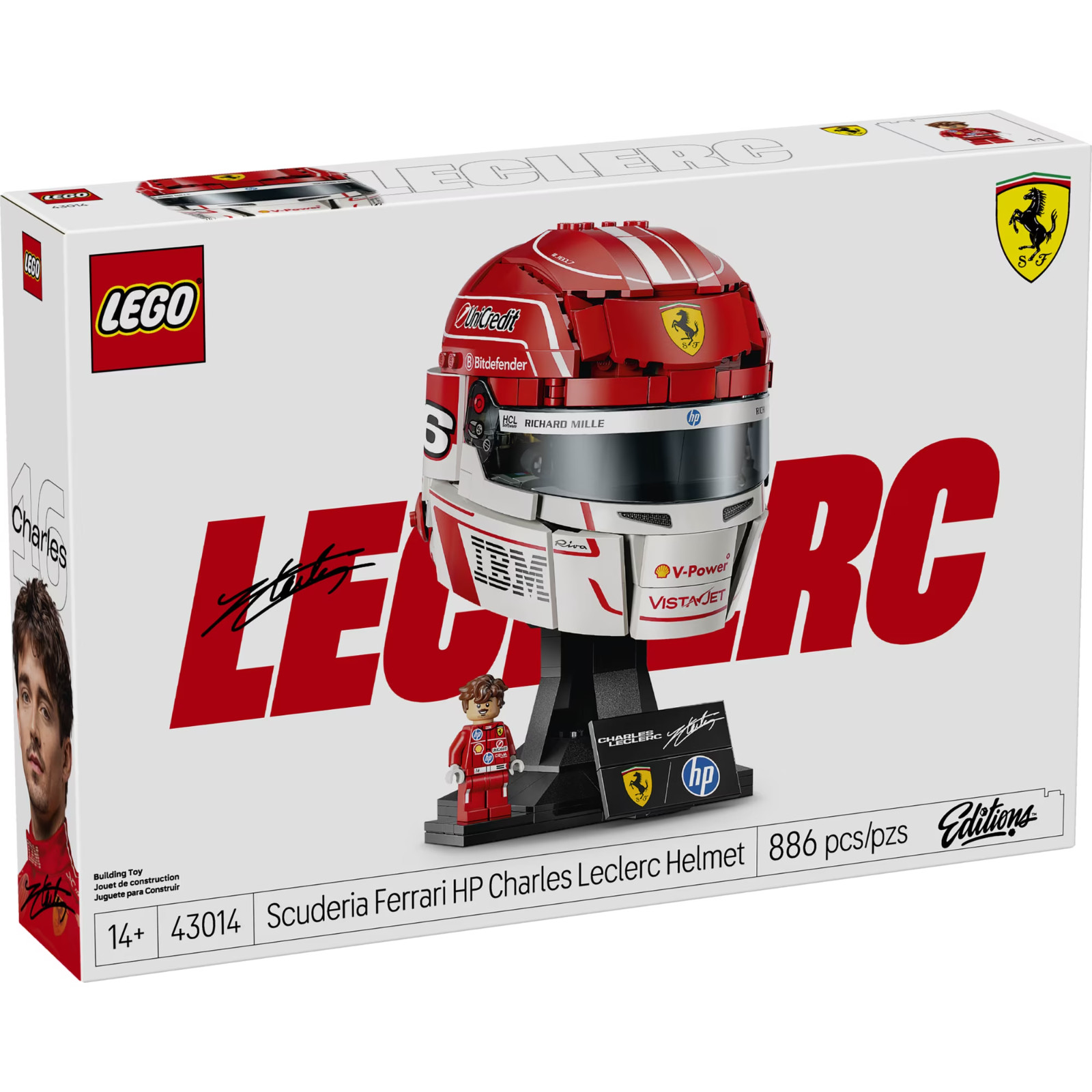 LEGO Scuderia Ferrari HP Charles Leclerc Helmet 43014 Building Set