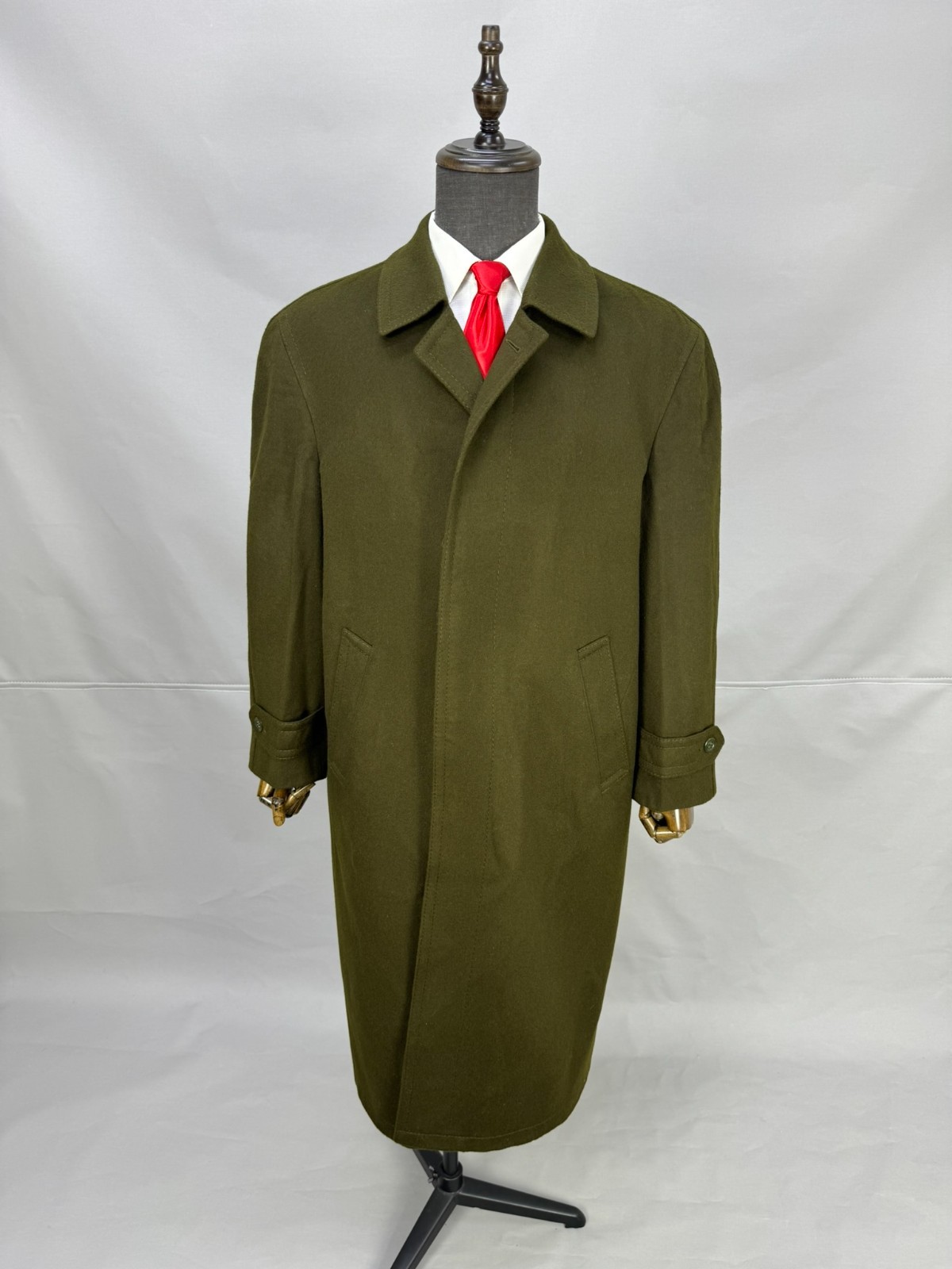 Vintage STEINBOCK Luxus Himalaya Loden Wool Alpaca Raglan sleeve Overcoat US 44S