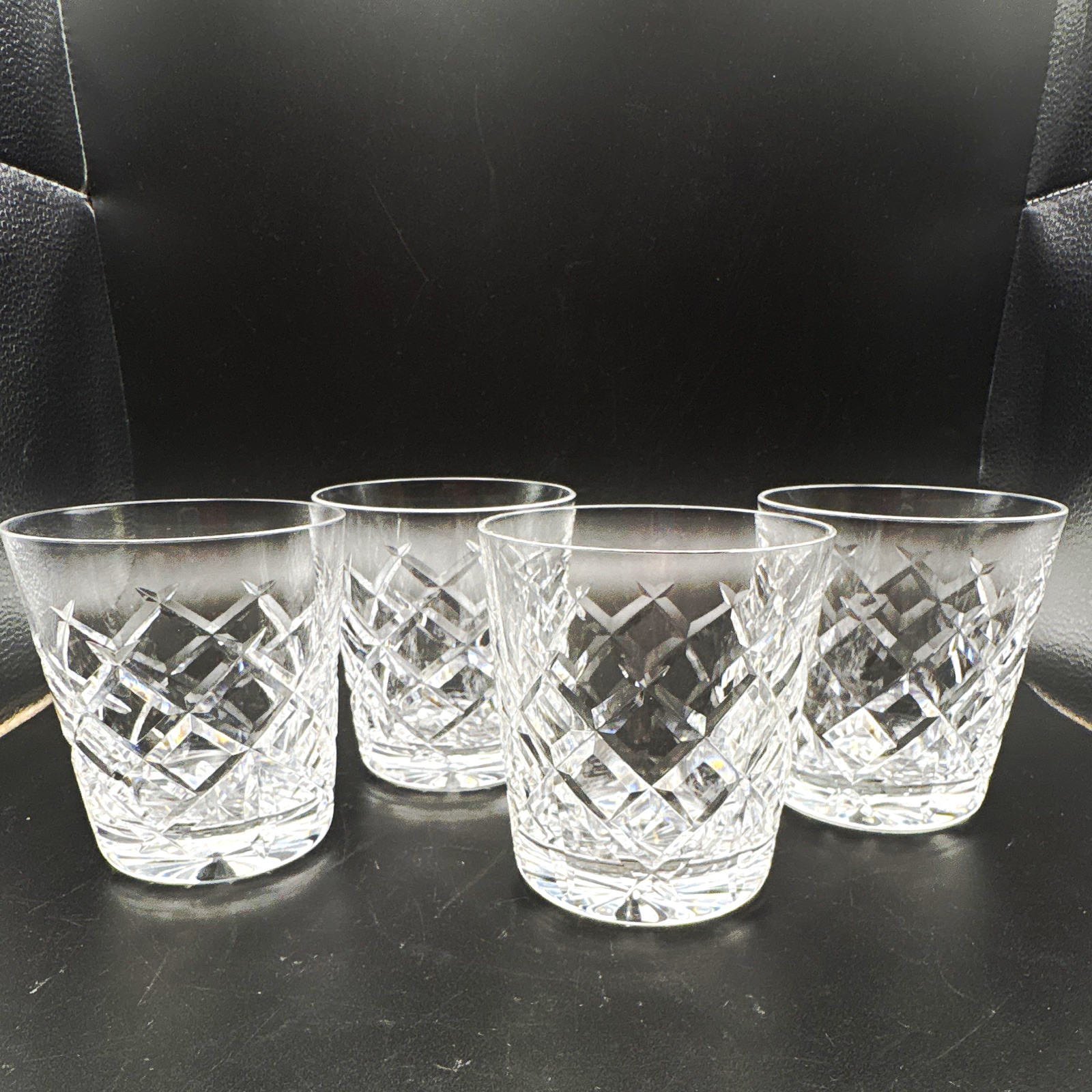 Set of 4 Signed Waterford Diamond Pattern 6 oz Rocks Glasses Set of 4 Signed Waterford Diamond Pattern 6 oz Rocks Glasses
