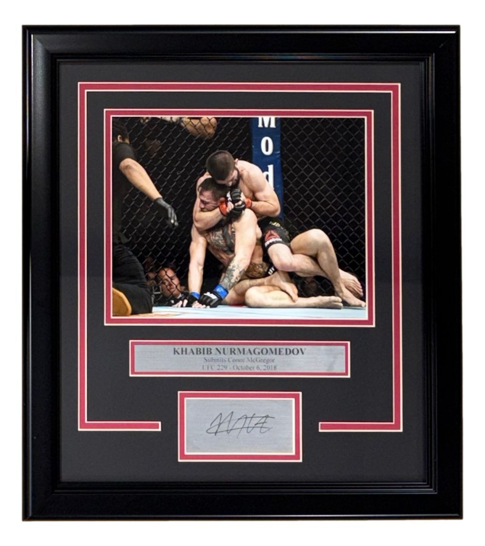 Khabib Nurmagomedov Framed 8x10 UFC McGregor Fight Photo w/Laser Engraved Sig