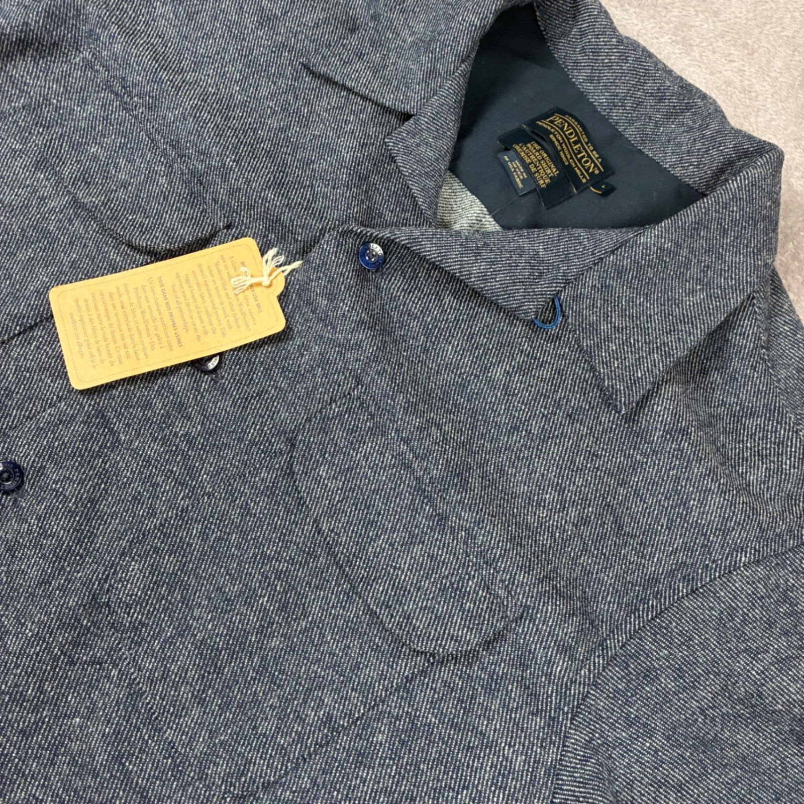 Pendleton Virgin Wool Board Shirt Mens Large Blue Woolen Mills AA645-31747-R NWT Pendleton Virgin Wool Board Shirt Mens Large Blue Woolen Mills AA645-31747-R NWT