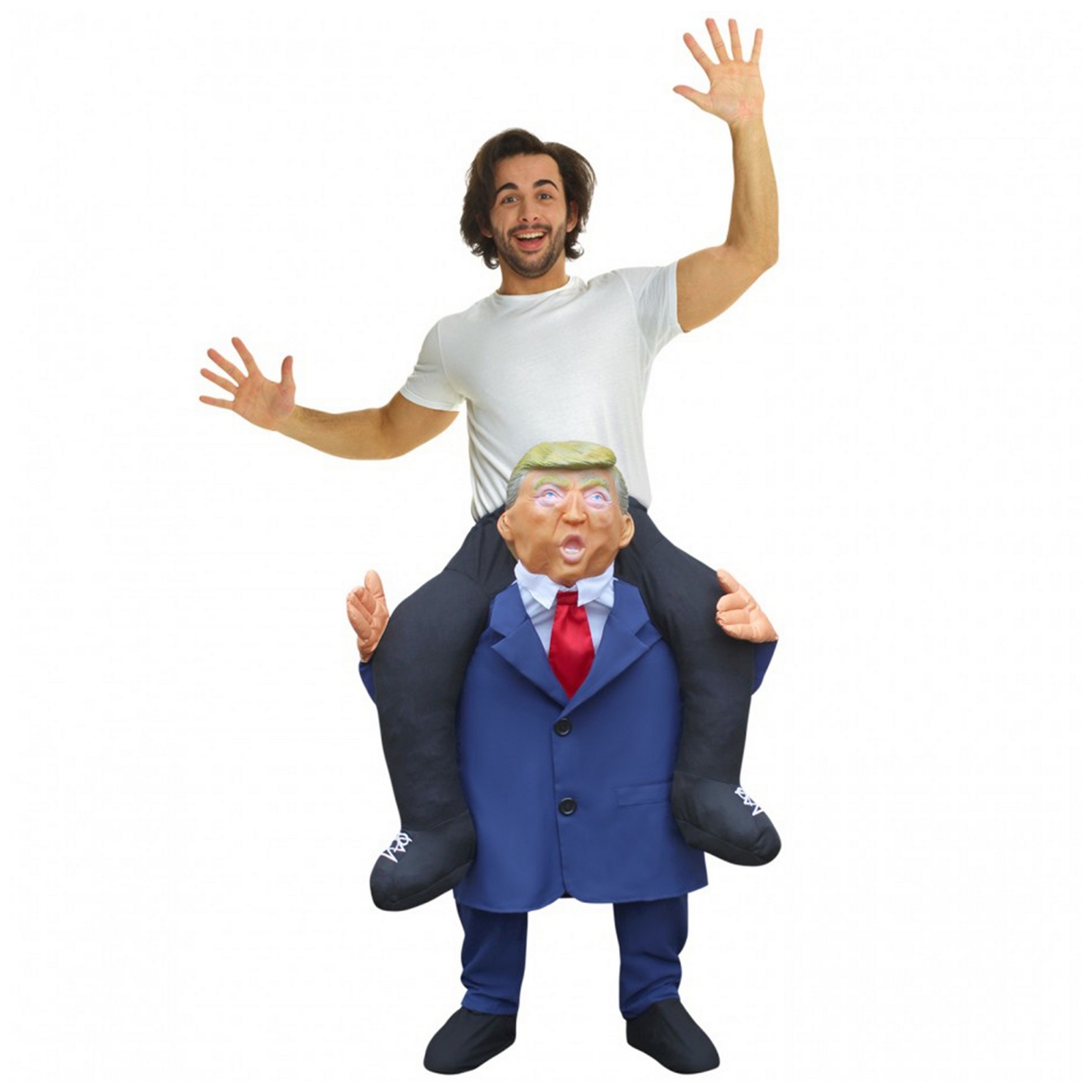 Adult Donald Trump Piggyback Costume Ex USA President Ride On Fancy Dress Funny