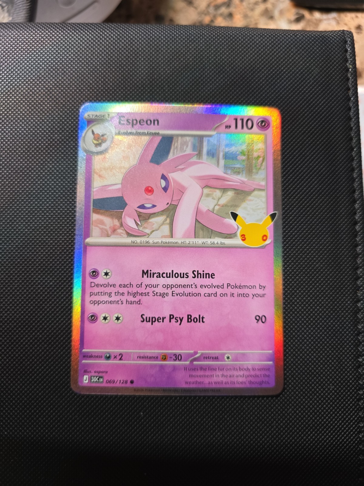 Espeon 069/128 Holo Rare - 30 anniversary edition Pokemon TCG English Espeon 069/128 Holo Rare - 30 anniversary edition Pokemon TCG English