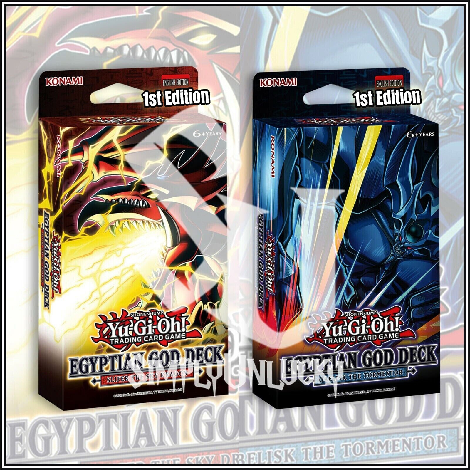 YuGiOh EGYPTIAN GOD DECK 1ST EDITION SLIFER & OBELISK 80 CARDS Sealed🔥