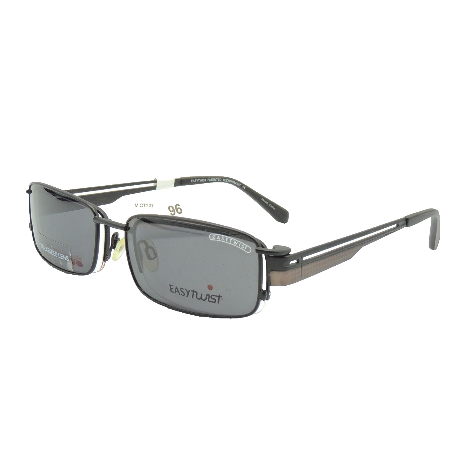 Easytwist CT 207 Black With Polarized Clip On Eyeglass Frame 56 18 140