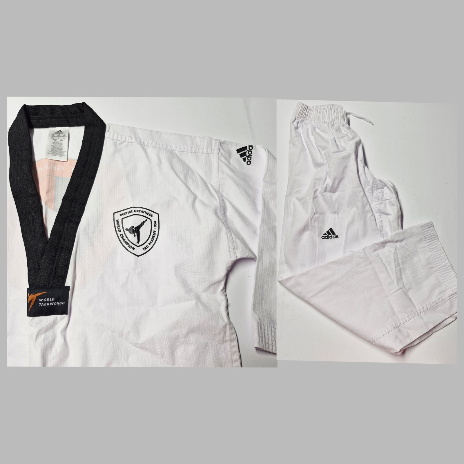 Adidas Taekwondo Uniform Set Top Pants Sz 160 NWOT World Champion TKD ADITS01YC