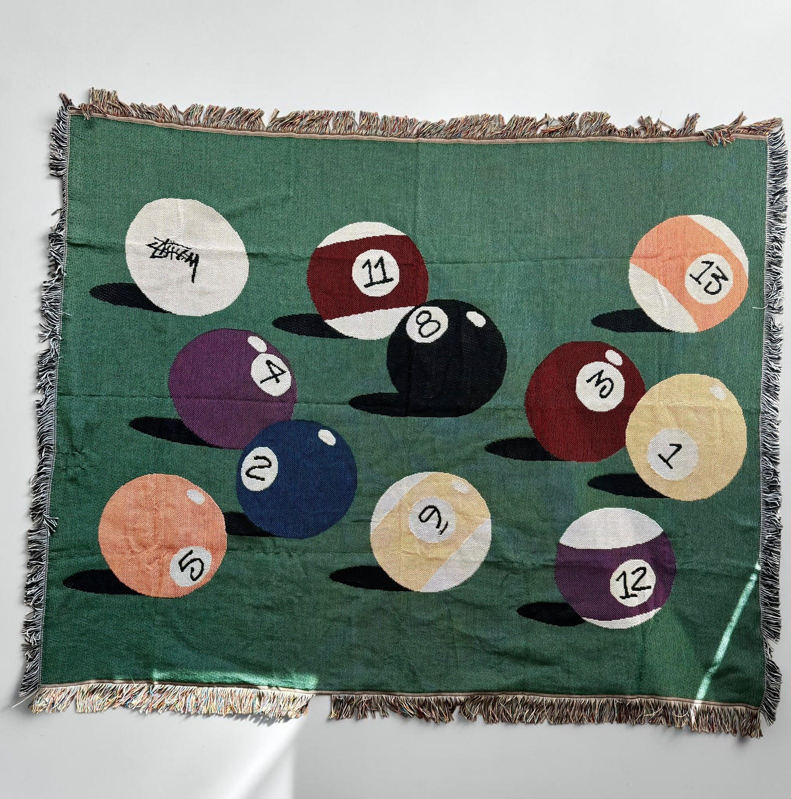 Stussy 8 Ball Jacquard Throw Blanket / Billiards Tapestry