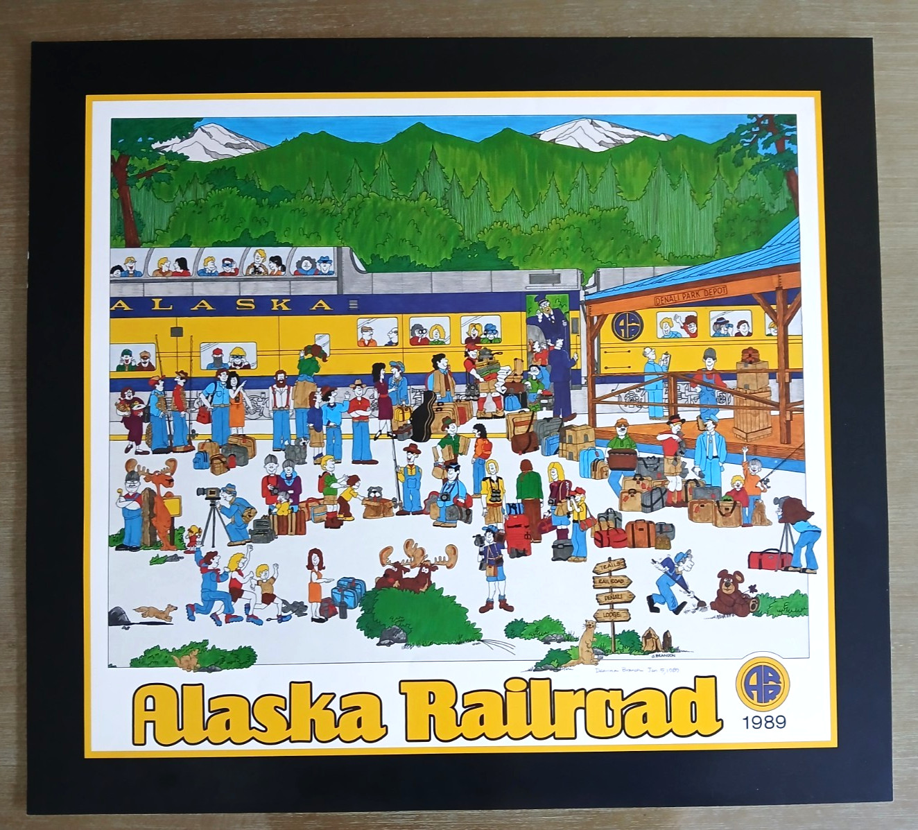 Alaska Railroad Corporation 1989 Print Signed by Deanna Brandon - 21x24