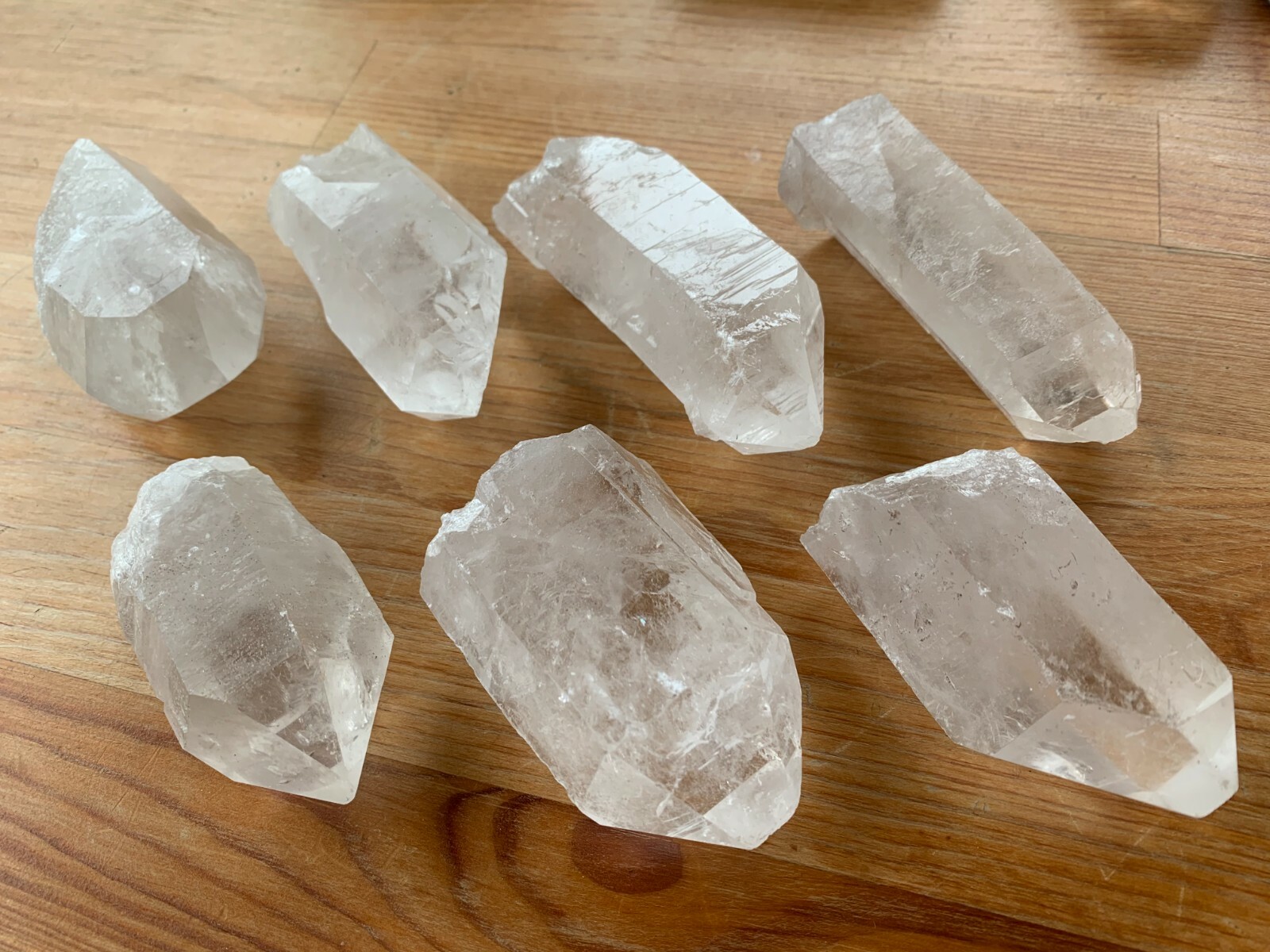 Grade A++ Extra Large Natural Clear Quartz Points, 2 to 6 Inch Quartz Crystals