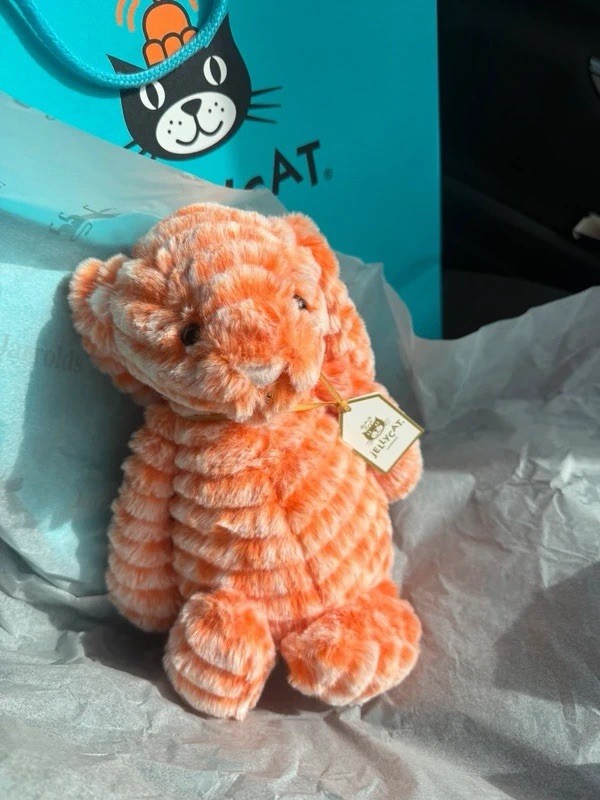 AUTHENTIC❗️NWT Jellycat Luxe Fizzleskip Bunny Orange Cream - UK & EU Exclusive