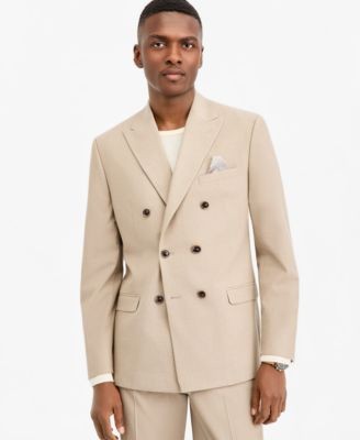 Bar Iii Mens Slim fit Double Breasted Suit Jacket Blazer 42 S Tan
