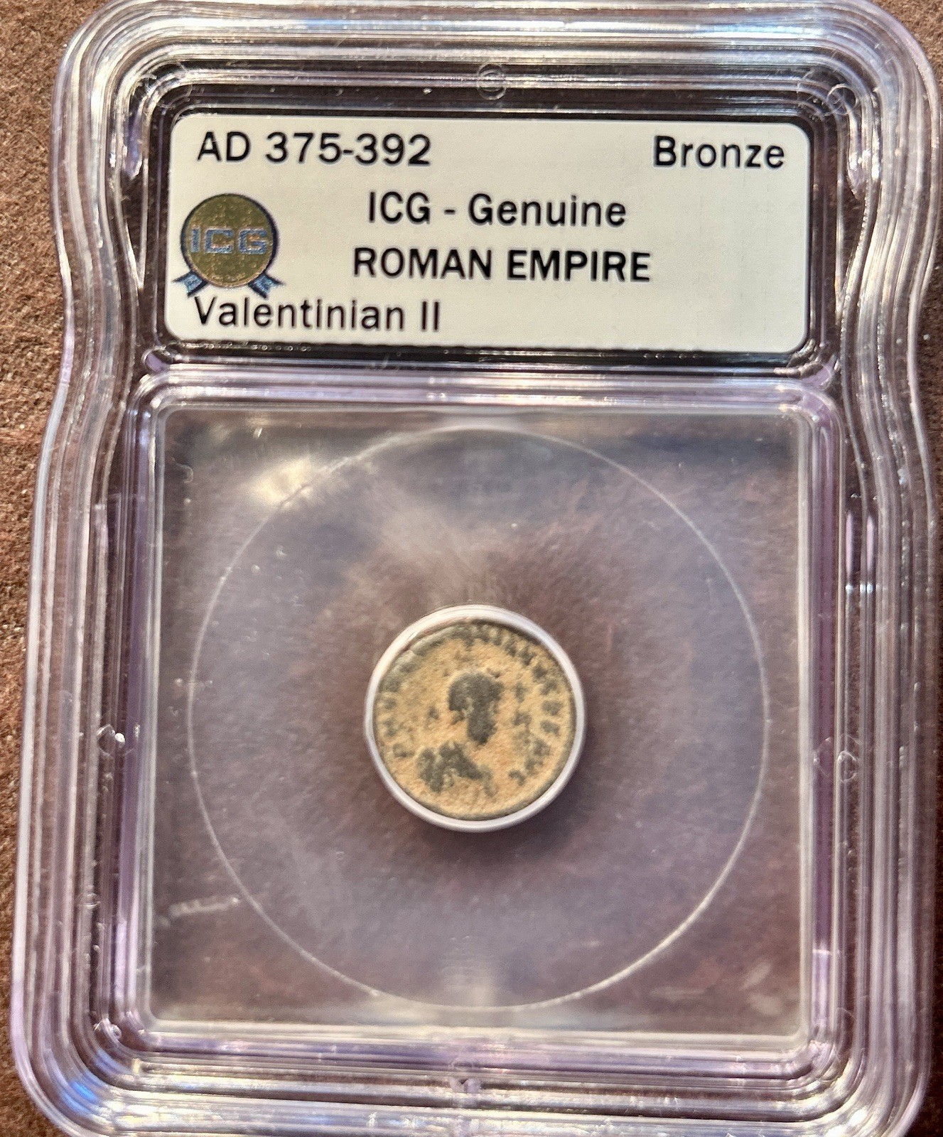 Valentinian II Ad 375-392 Western Roman Empire Nummus Coin - ICG Encapsulated Valentinian II Ad 375-392 Western Roman Empire Nummus Coin - ICG Encapsulated