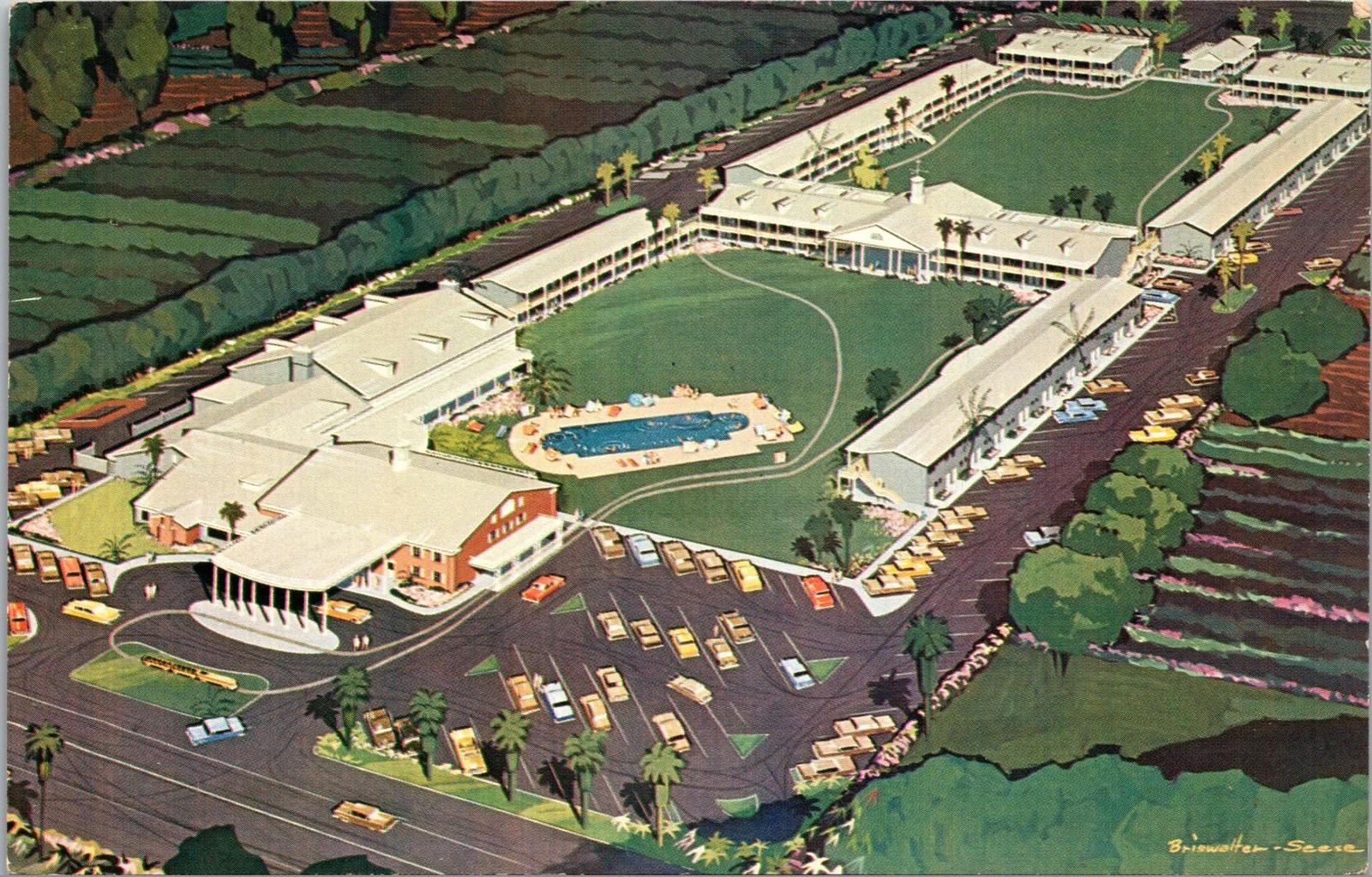 Petley Postcard Ramada Inn Phoenix AZ S19009 Illustrated Aerial View Motor Hotel Petley Postcard Ramada Inn Phoenix AZ S19009 Illustrated Aerial View Motor Hotel