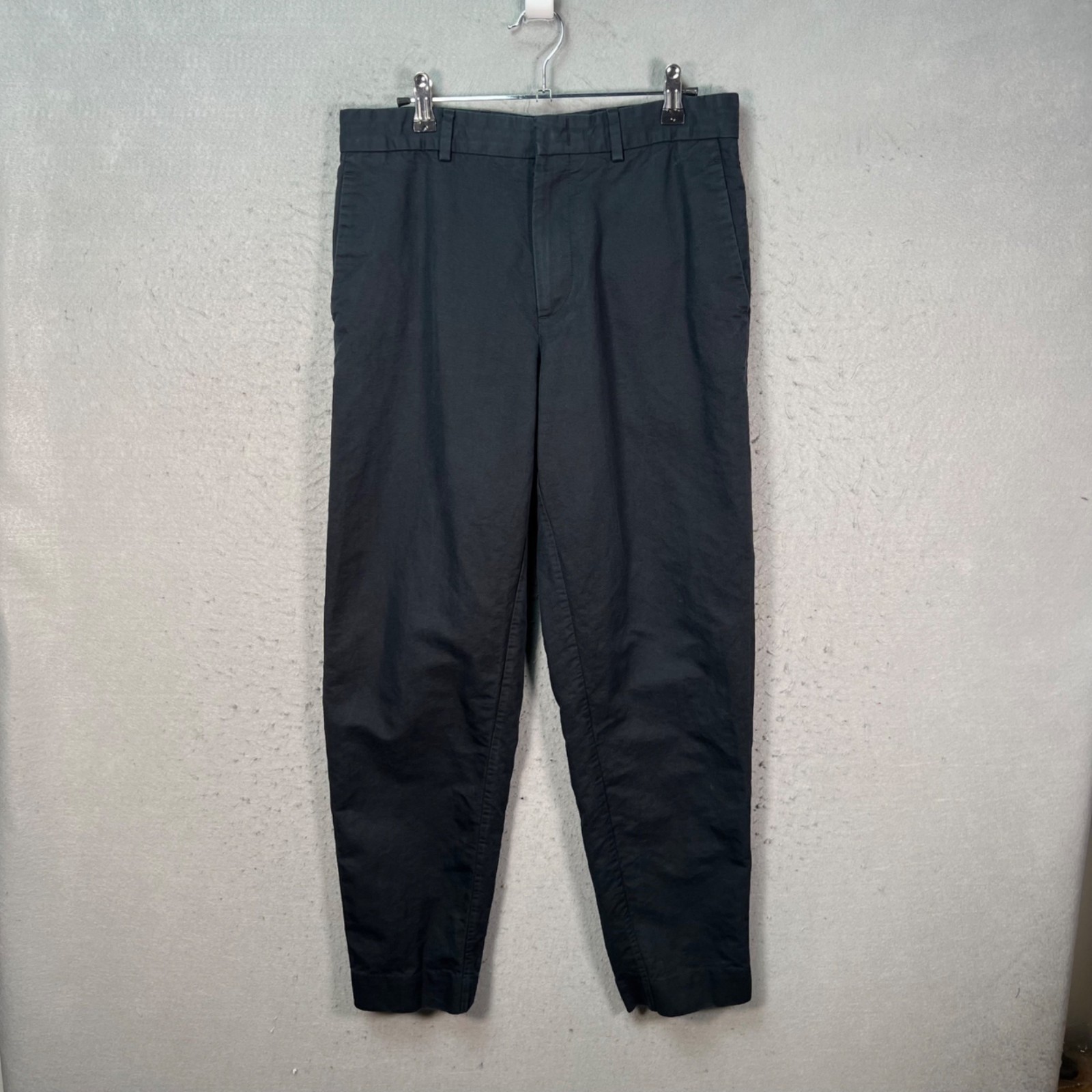 COS Mens Size 30R Black Linen-Blend Tapered Leg Chino Pants