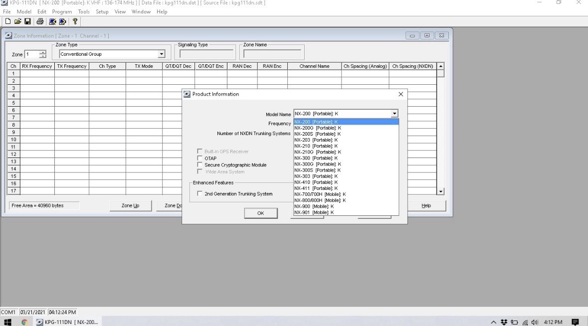 Kenwood KPG-111D Programming Software for NX-700, NX-800, NX-200, NX-300 & More