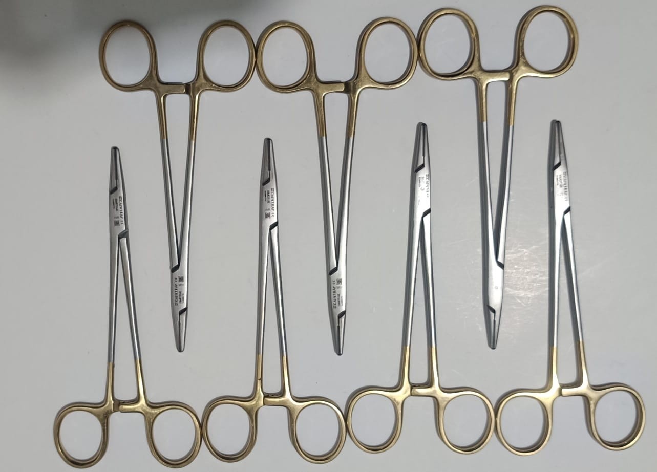 7X AESCULAP BM016R Durogrip Crile Wood TC Tungsten Carbide Needle Holders