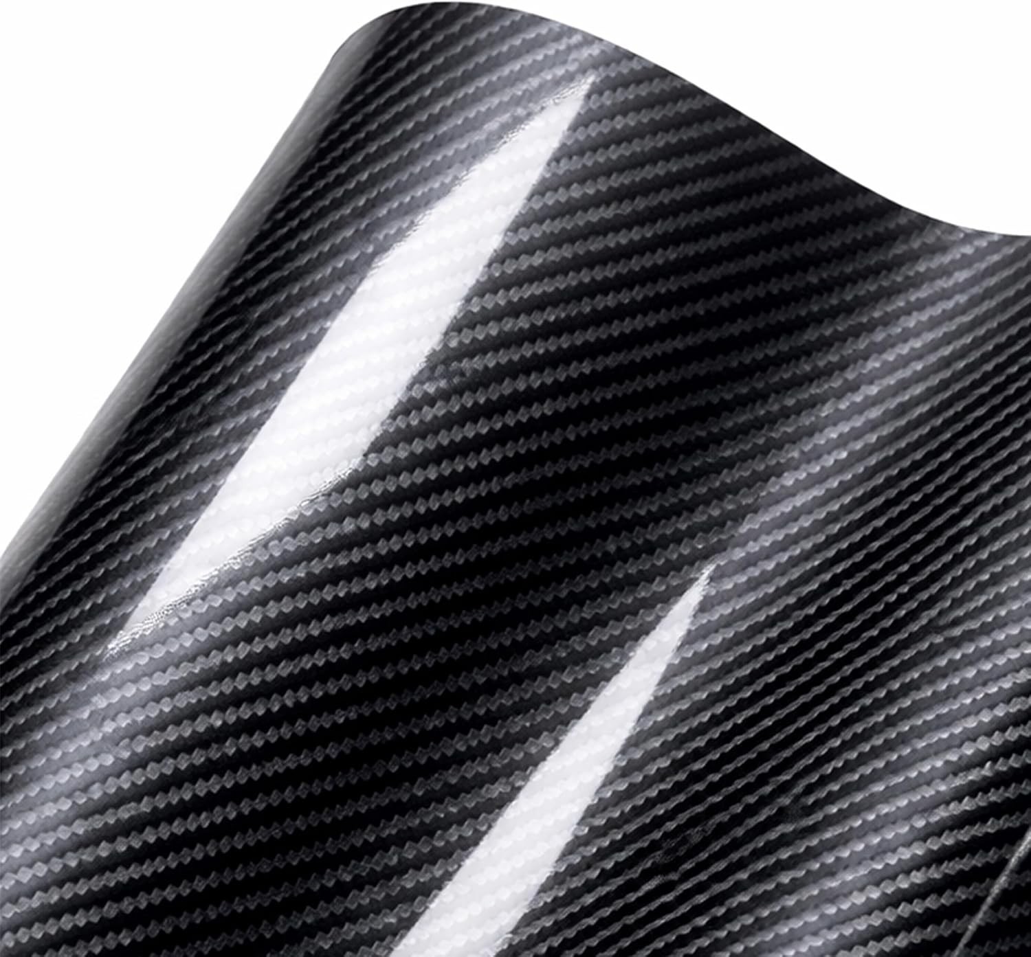 6D Carbon Fiber Vinyl Wrap, 1Ft X 5Ft High Gloss Self-Adhesive Vinyl Film 6D Carbon Fiber Vinyl Wrap, 1Ft X 5Ft High Gloss Self-Adhesive Vinyl Film