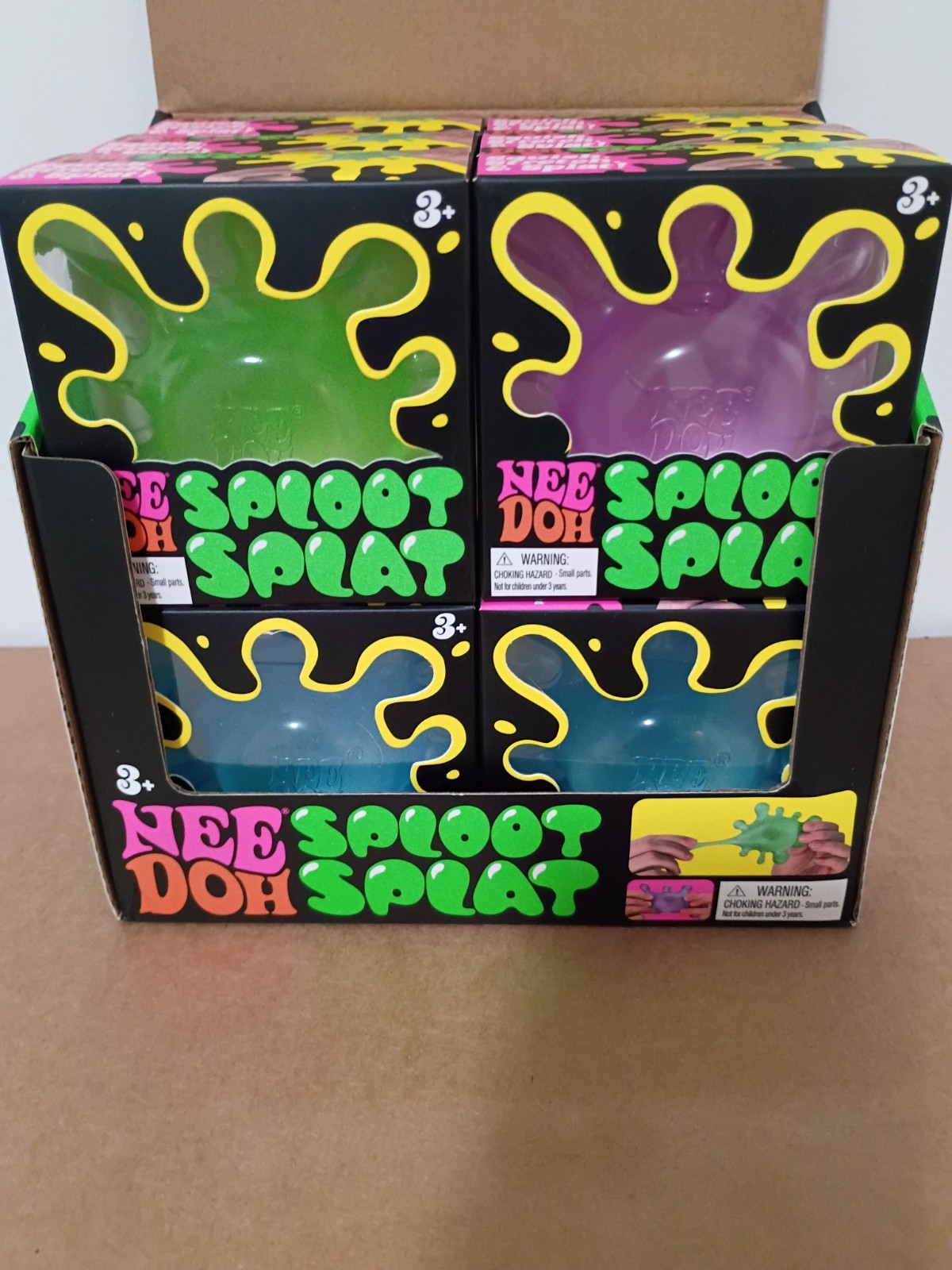LOT OF 12 Schylling NeeDoh Nee Doh Sploot Splat Full Case with Display Box