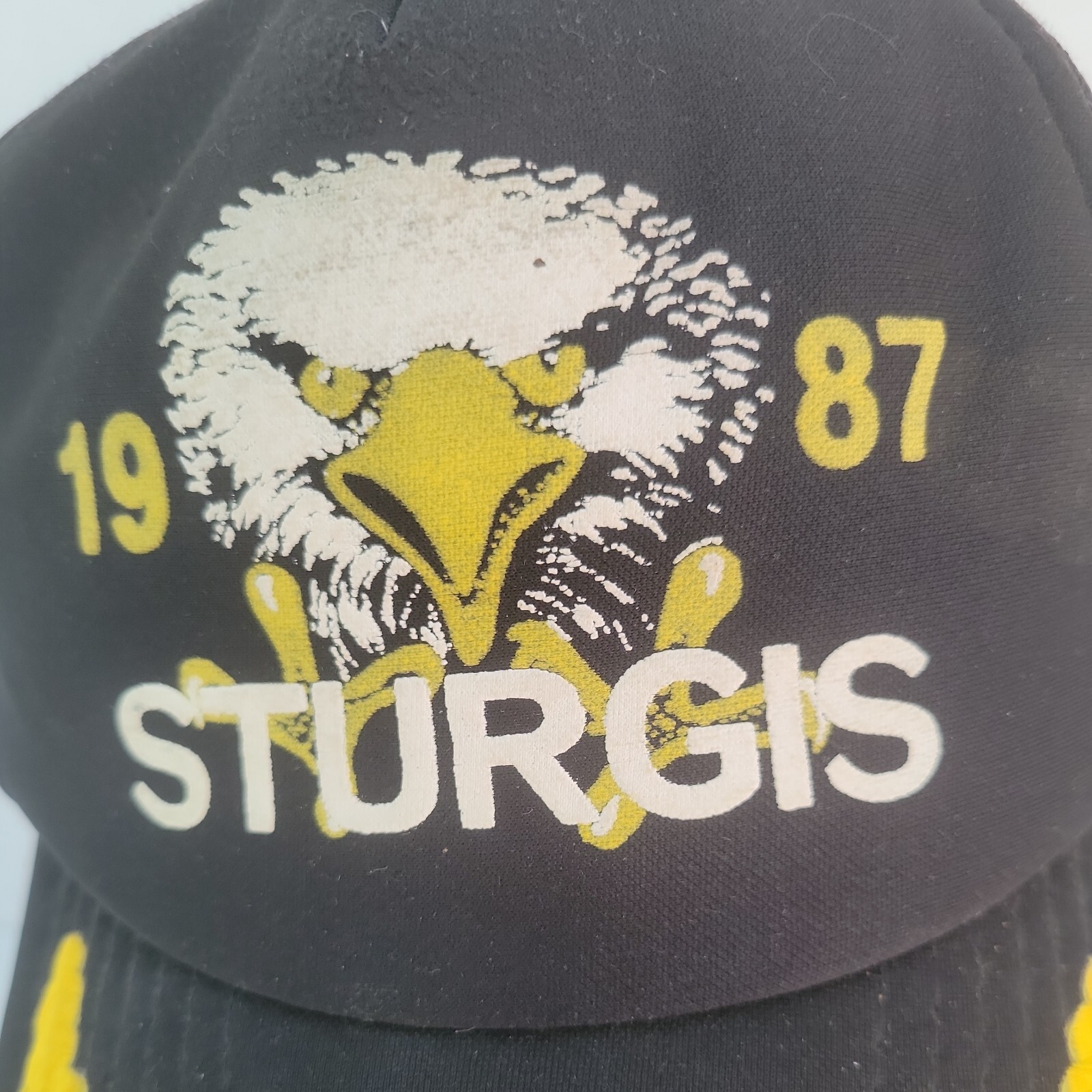 Vintage 1987 Truckers Cap Motorcycle Rally Sturgis South Dakota Black Vintage 1987 Truckers Cap Motorcycle Rally Sturgis South Dakota Black