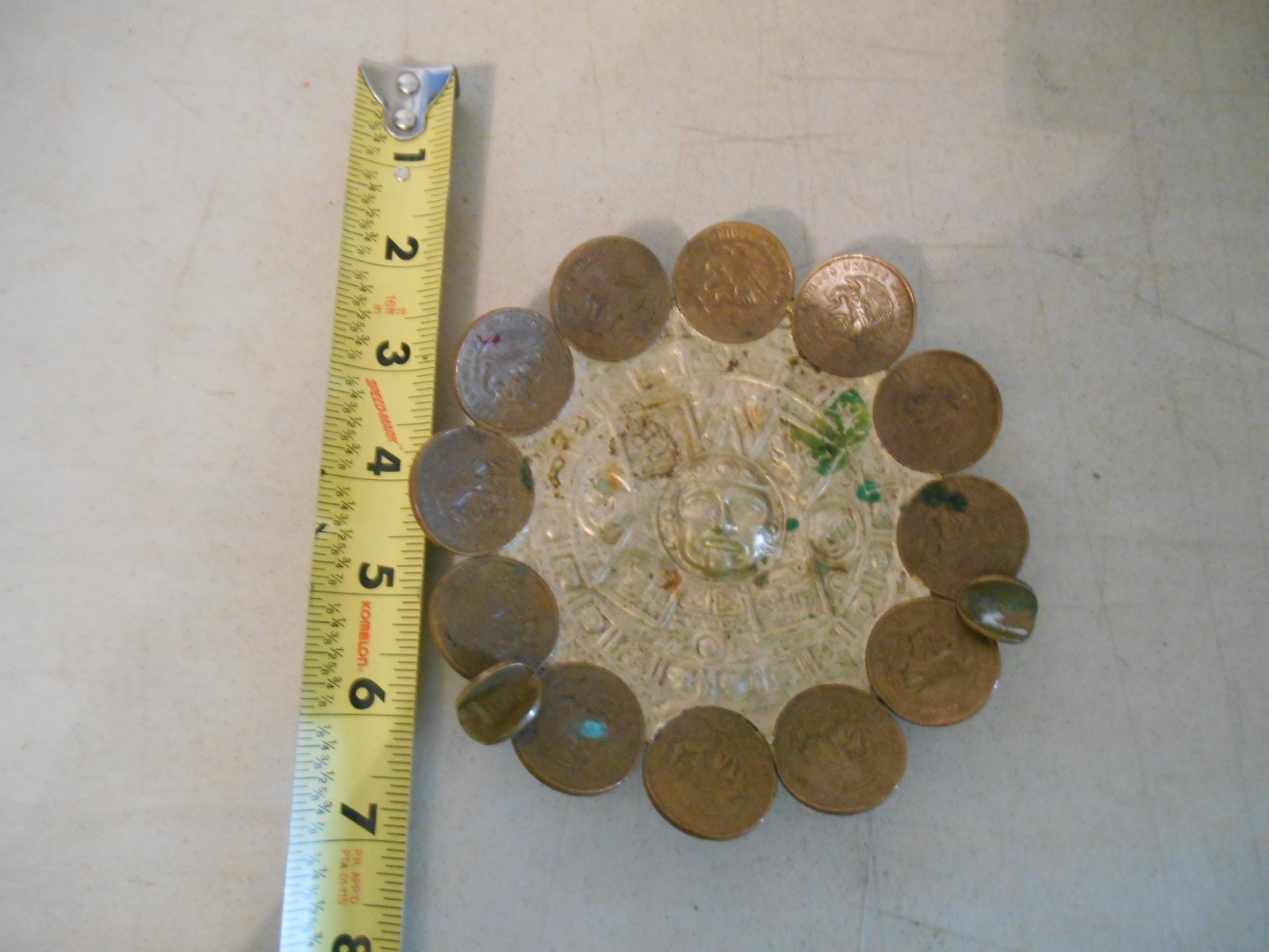 1950s Antique Mexican Souvenir Astray w/Coins 1950-1970 1950s Antique Mexican Souvenir Astray w/Coins 1950-1970