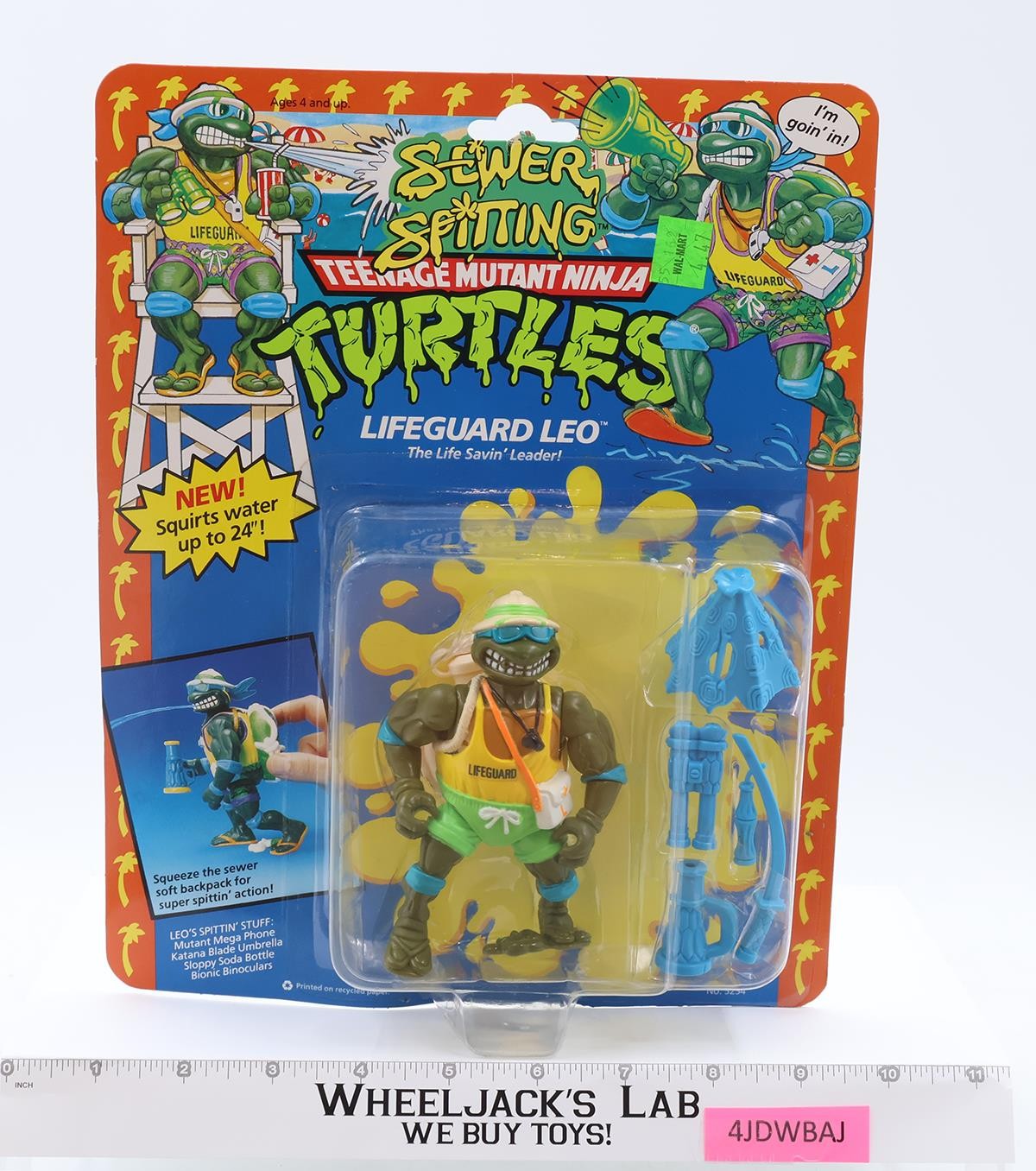 Lifeguard Leo Sewer Spitting TMNT 1992 Playmates Action Figure NEW SEALED