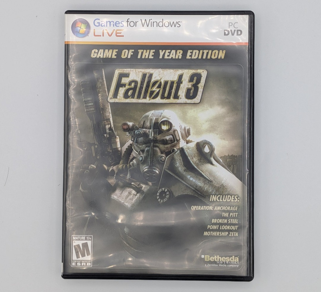 Fallout 3: Game of the Year Edition (PC DVD-ROM, 2009) CIB Complete w/ Manual Fallout 3: Game of the Year Edition (PC DVD-ROM, 2009) CIB Complete w/ Manual