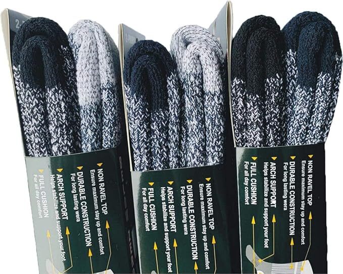 6 Pairs Men Merino Wool Socks Thermal Socks Insulated Cold Weather Winter Socks