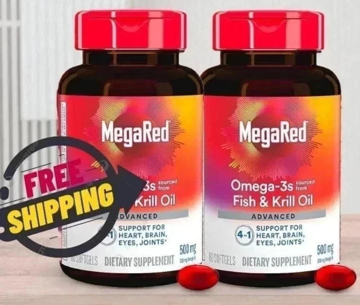 2 Pack – MegaRed Omega-3 Fish Oil + Krill Oil 500mg | 80 Softgel Each Best sale 2 Pack – MegaRed Omega-3 Fish Oil + Krill Oil 500mg | 80 Softgel Each Best sale
