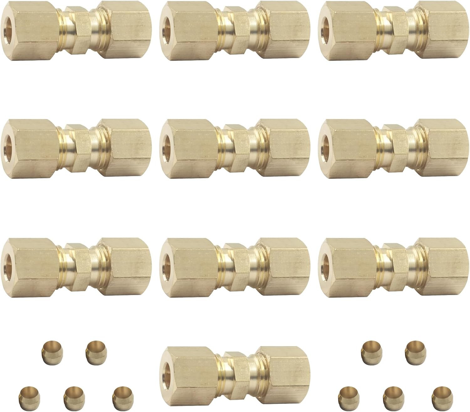 Brass Compression Tube Fitting, 1/4\ Brass Compression Tube Fitting, 1/4\