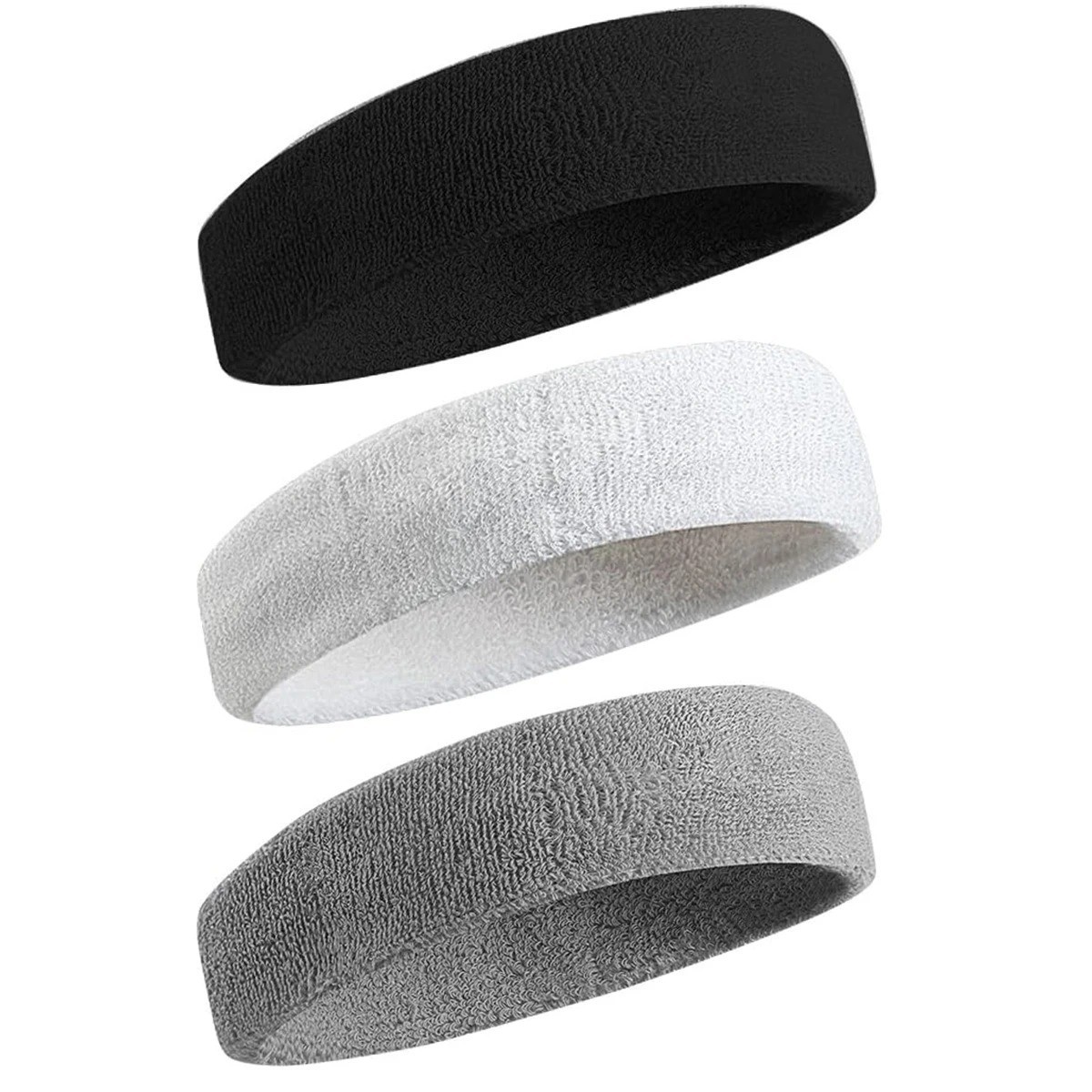 3Pcs Sweatproof Sports Headbands for Men Women Moisture-Wicking Sweatband Tennis 3Pcs Sweatproof Sports Headbands for Men Women Moisture-Wicking Sweatband Tennis