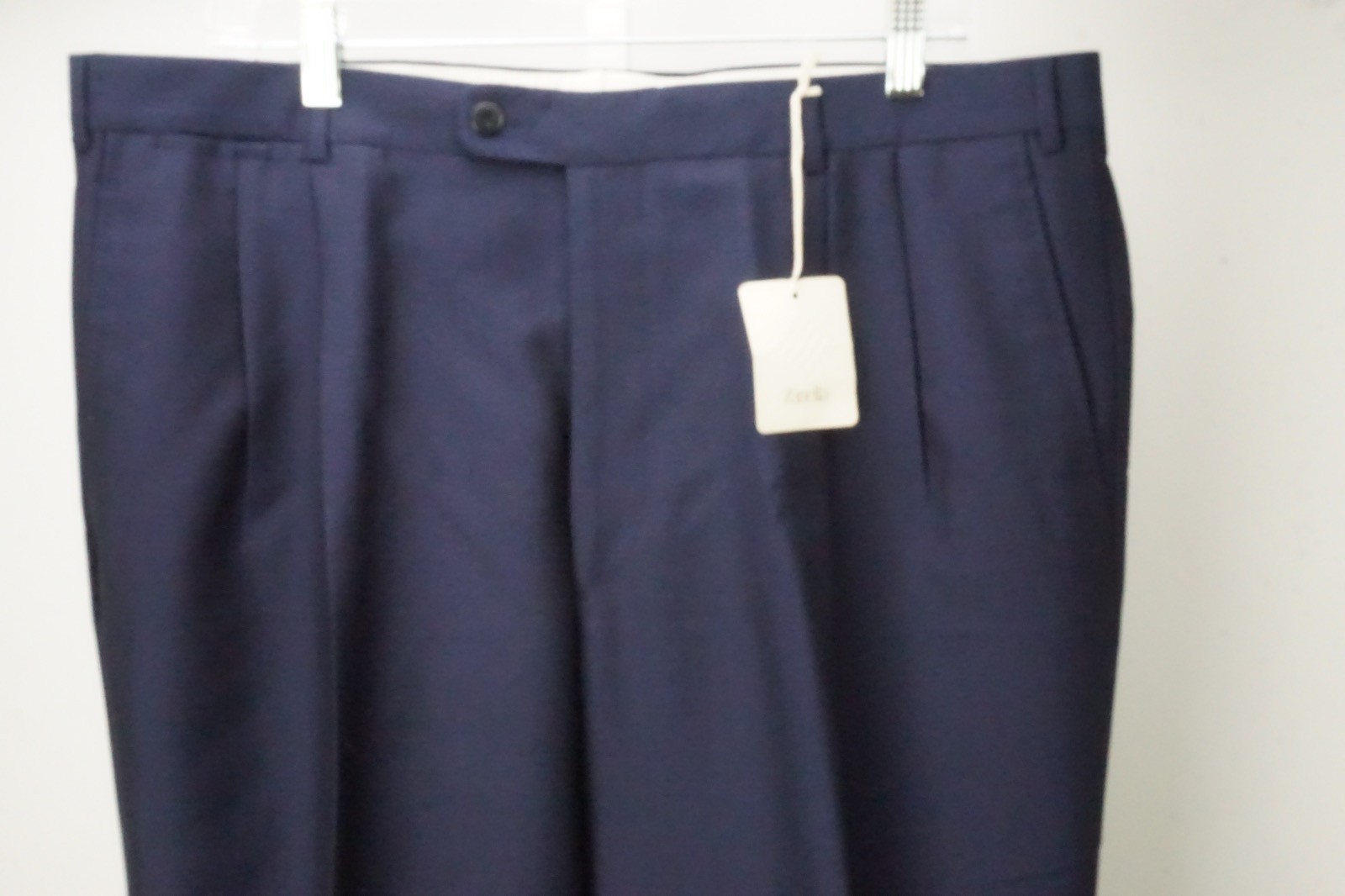 Zanella Sartoriale Giorgio Blue Mohair Wool Mens Pants Trousers Sz 58 EU NEW