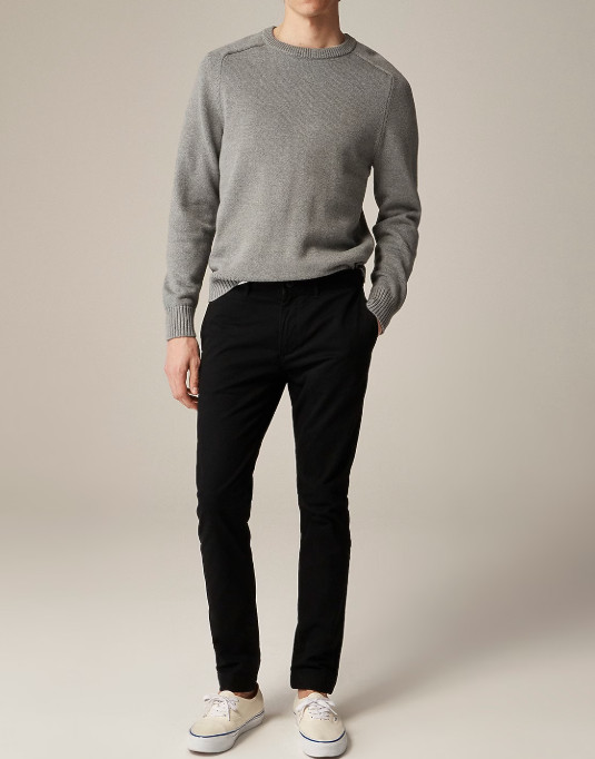 NWT J.Crew Men\'s 250 Skinny Stretch Chino Pants 36x32 Black Slim Fit Preppy City