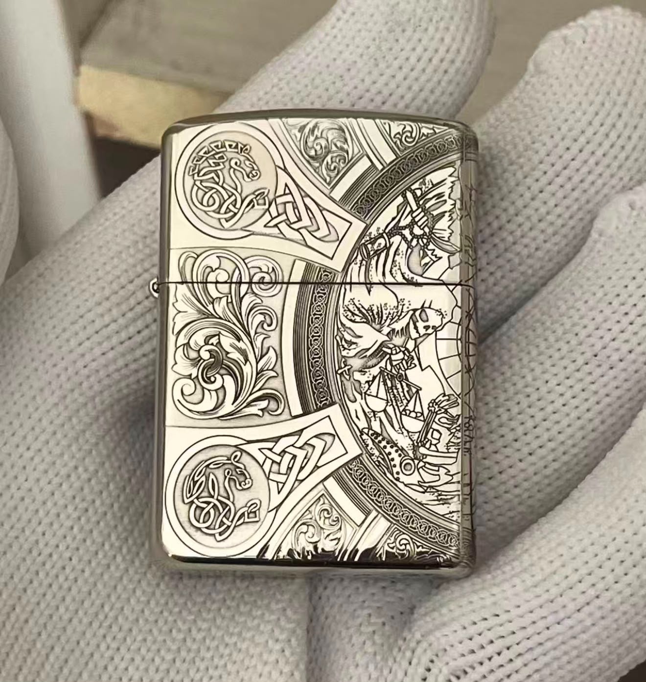 Zippo Apocalypse Norse Four Horsemen Zippo Lighter Silver New Zippo Apocalypse Norse Four Horsemen Zippo Lighter Silver New