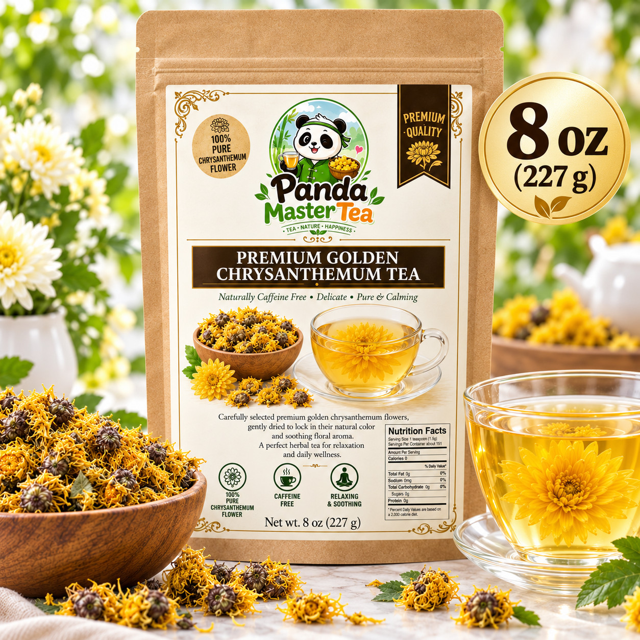 8OZ Golden Silk Royal Chrysanthemum Big Chrysanthemum Dried Flower Tea US SELLER 8OZ Golden Silk Royal Chrysanthemum Big Chrysanthemum Dried Flower Tea US SELLER