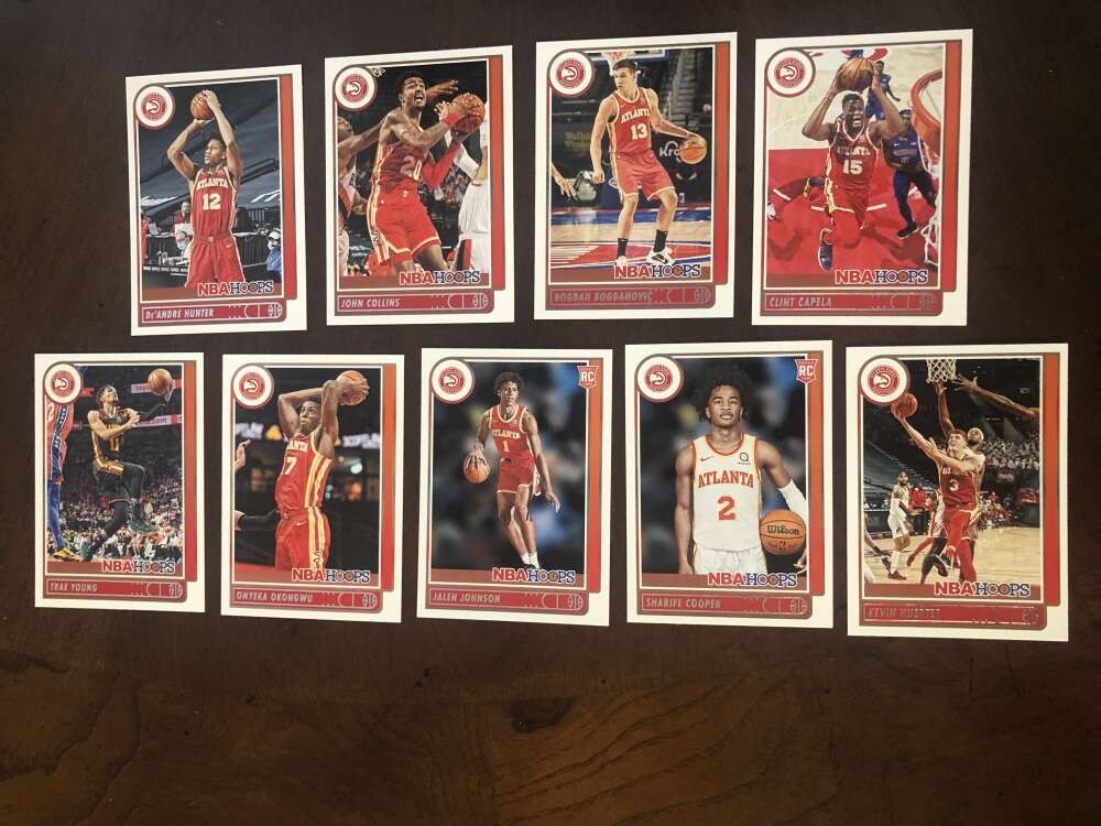 2021-22 Panini NBA Hoops Atlanta Hawks Team Set Includes Rookies (Hand Collated) 2021-22 Panini NBA Hoops Atlanta Hawks Team Set Includes Rookies (Hand Collated)